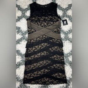 NWT Marina Women's Black Lace Sheath Dress Size 12